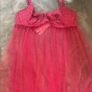 Victoria's Secret Fuchsia Lace and Mesh Lingerie